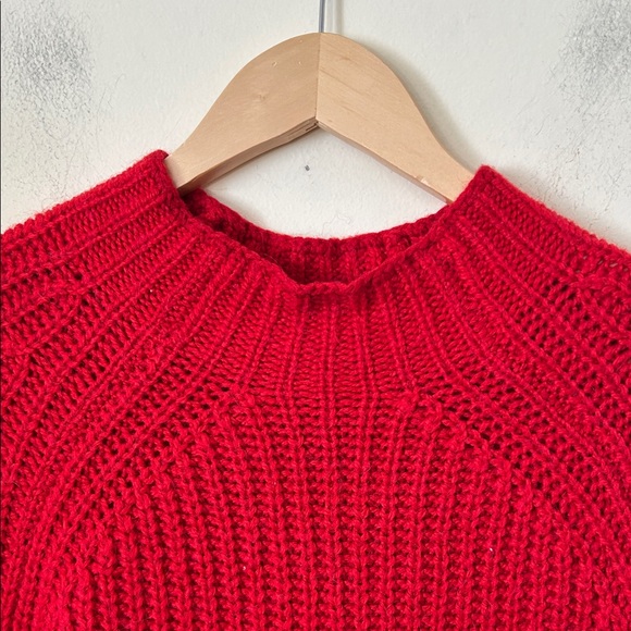 Boden Wool Blend Chunky Knit Red Mockneck Women's Sweater Size M - Picture 6 of 11